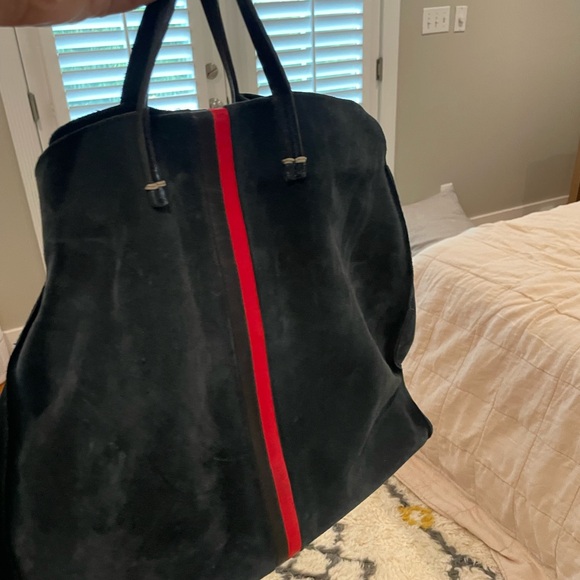 Clare V simple tote navy with red stripe - Picture 6 of 6